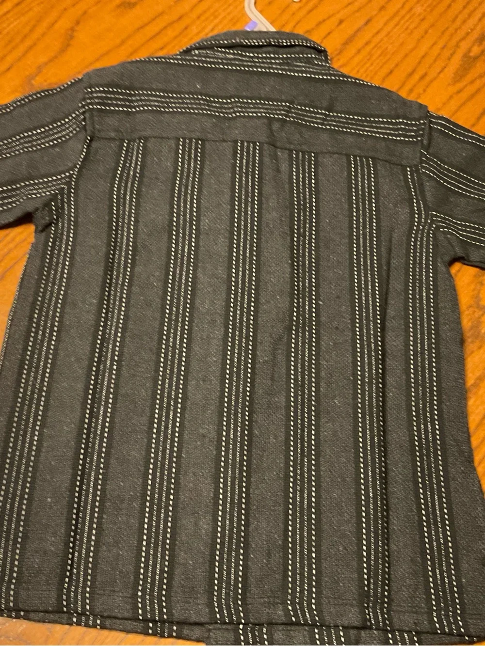 Boys' Black Pinstripe Button-Down Shirt
